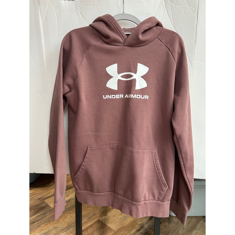 UA Rival Fleece Big Logo Boys Hoodie YXL‎ Maroon